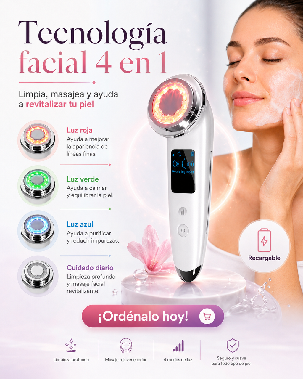 Masajeador Limpieza Facial - Ultrasonico